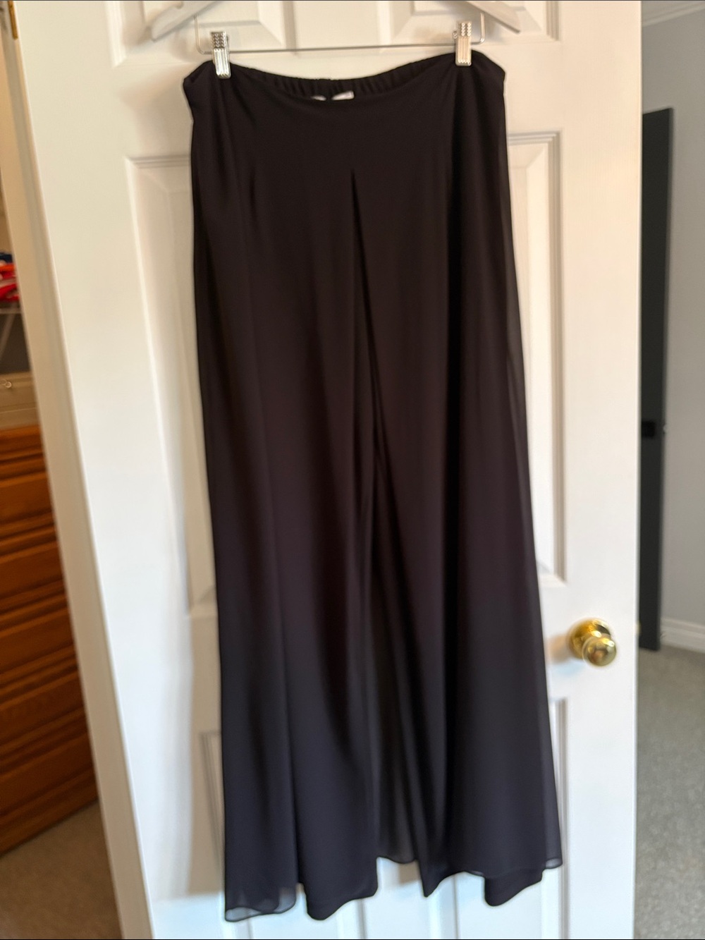 NWT JOSEPH RIBKOFF Black Pallazo Pants with Flowing Sheer Silhouette